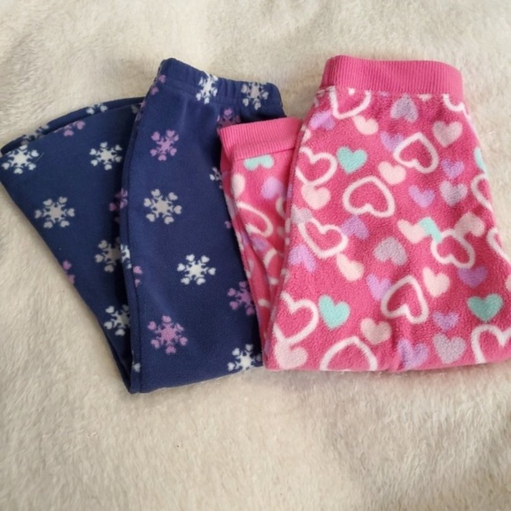 Girl's Fleece PJ Bottoms - 2 Items 24 Months
